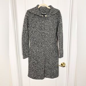 Y2K Guess Marled Knit Longline Foldover Collar Cardigan M HONG KONG MADE Vintage